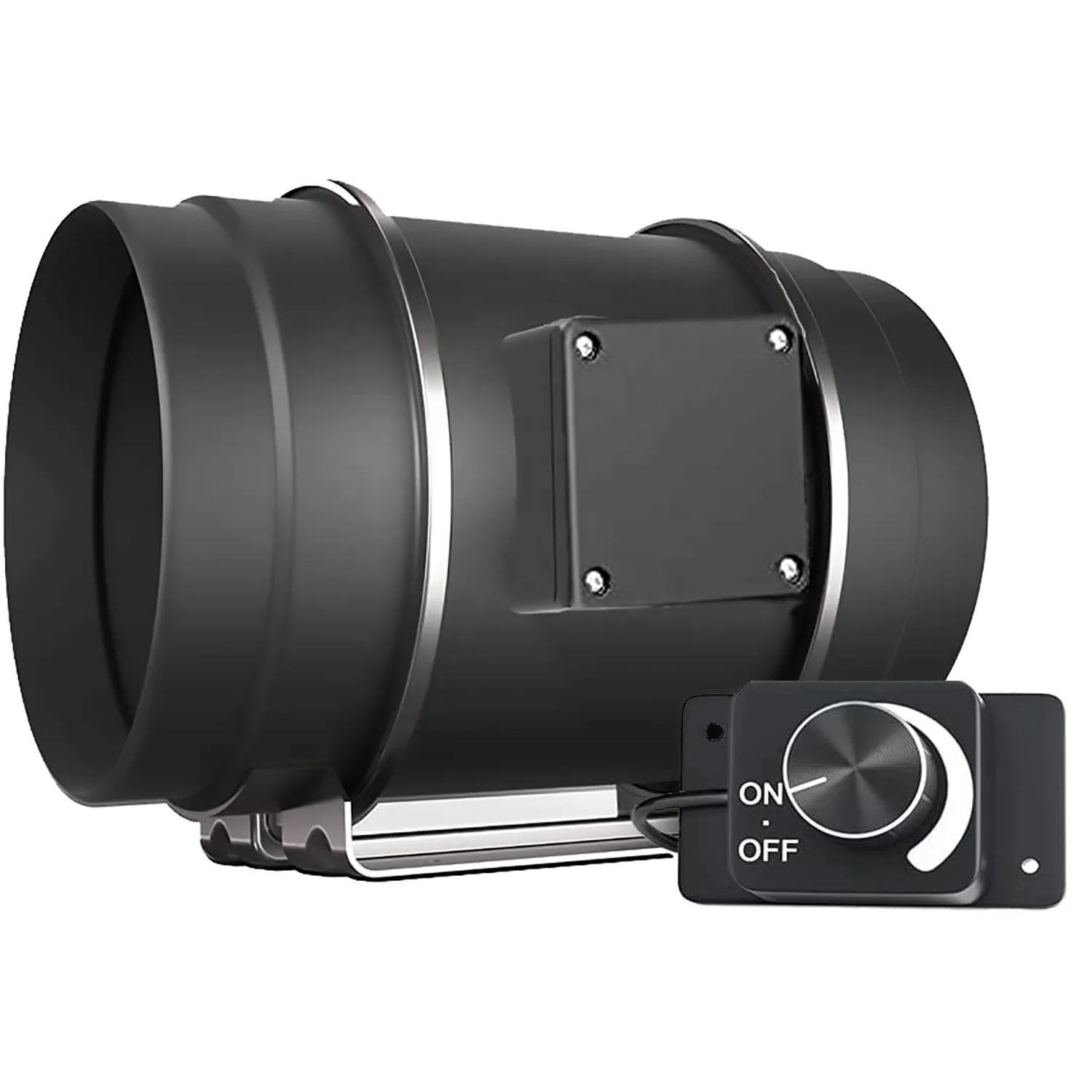 Quiet 8 inch Duct Fan with 0-100% Variable Speed Controller - Ventilation Exhaust Fan grow External knob speed regulation