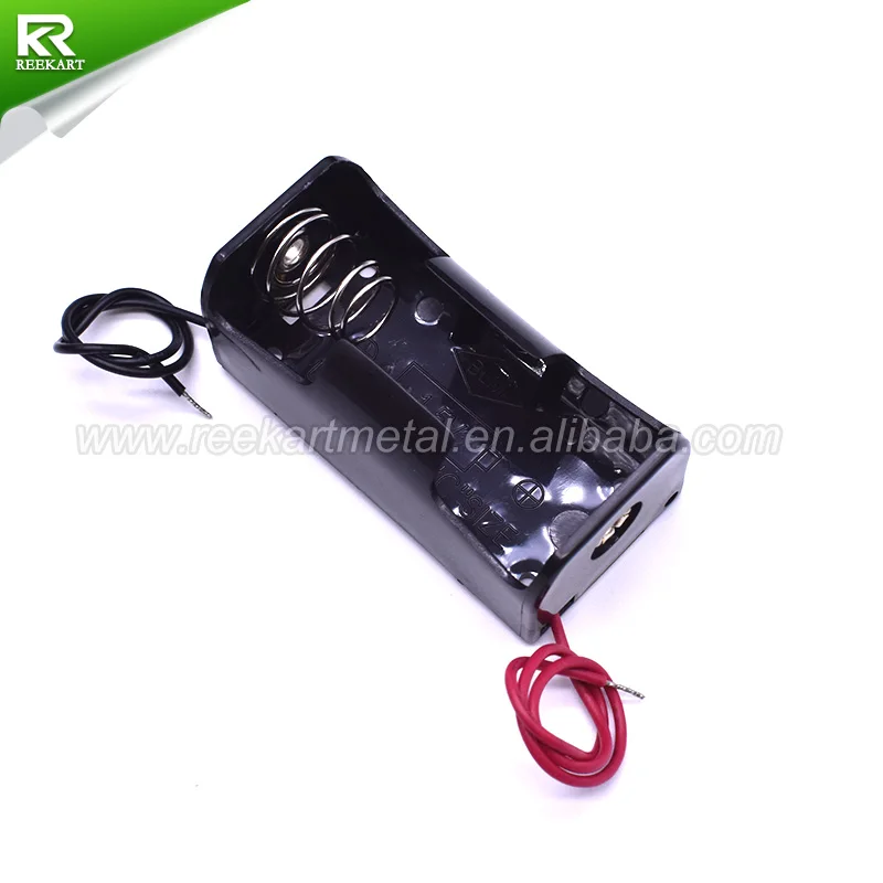 Single 1.5V Plastic C Cell Battery Holder Battery Storage Case Box With Wire Leads