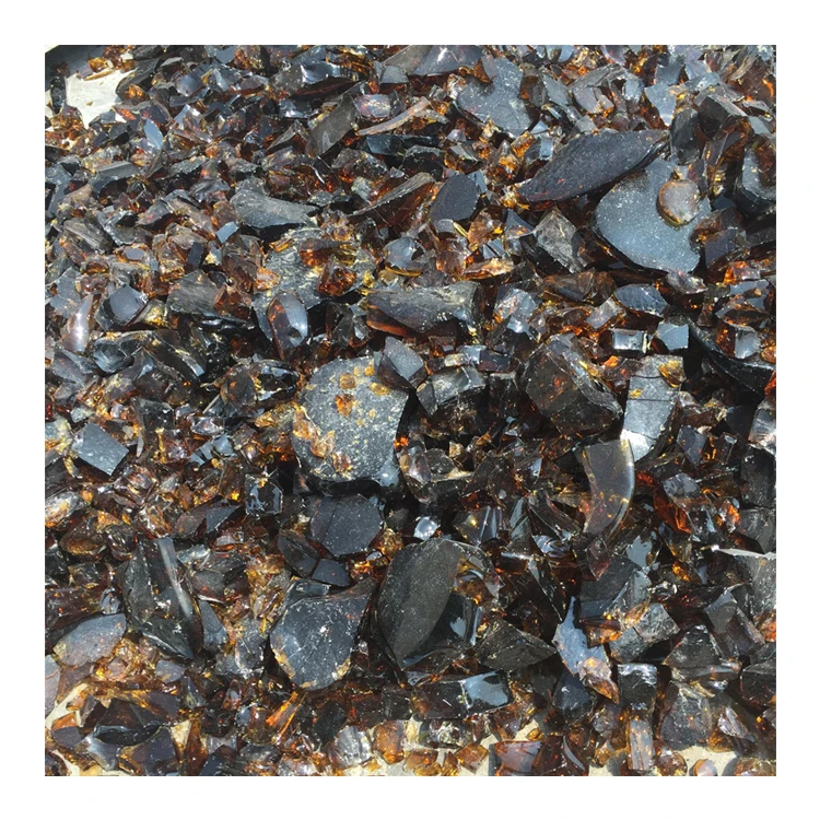 Colorful glass boulders for garden and landscaping