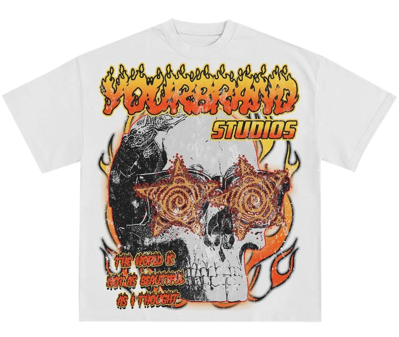 Custom Casual Wear Heavyweight New Style High Quality 100% Cotton Hip Hop Luxury Distressed Screen Print Tshirt