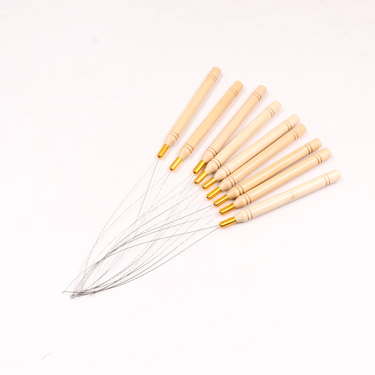 Factory Supply Hair Extension Tools Kit New Style Wooden Handle Crochet Pliers Silicone Beads For The Salon Hot Sale