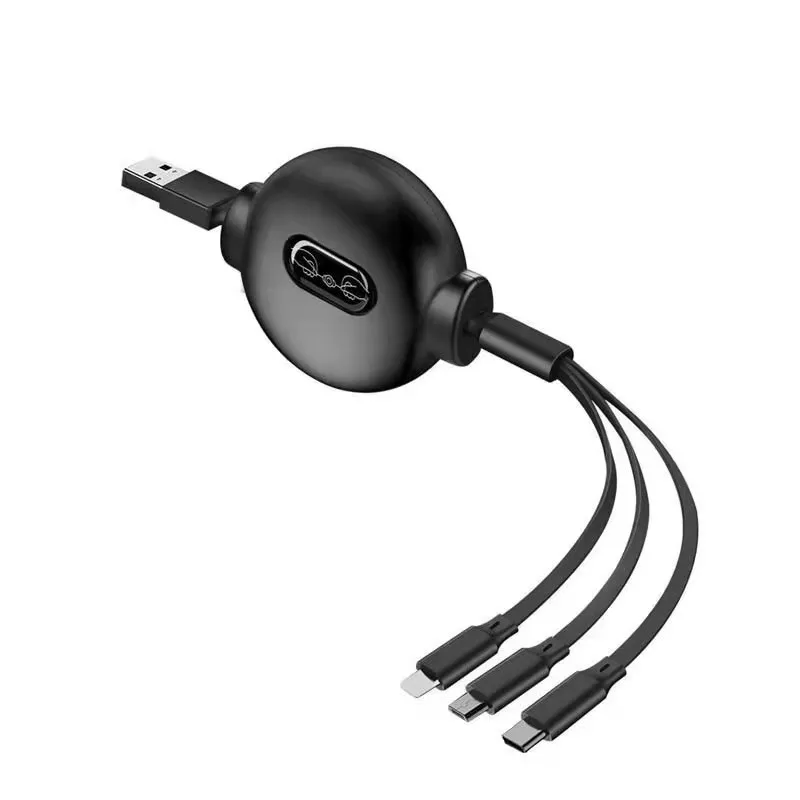 Factory Wholesale Custom Promotion Cable Retractable USB Cable Multiple Charge Connector 3 in 1 Fast Charging Cable