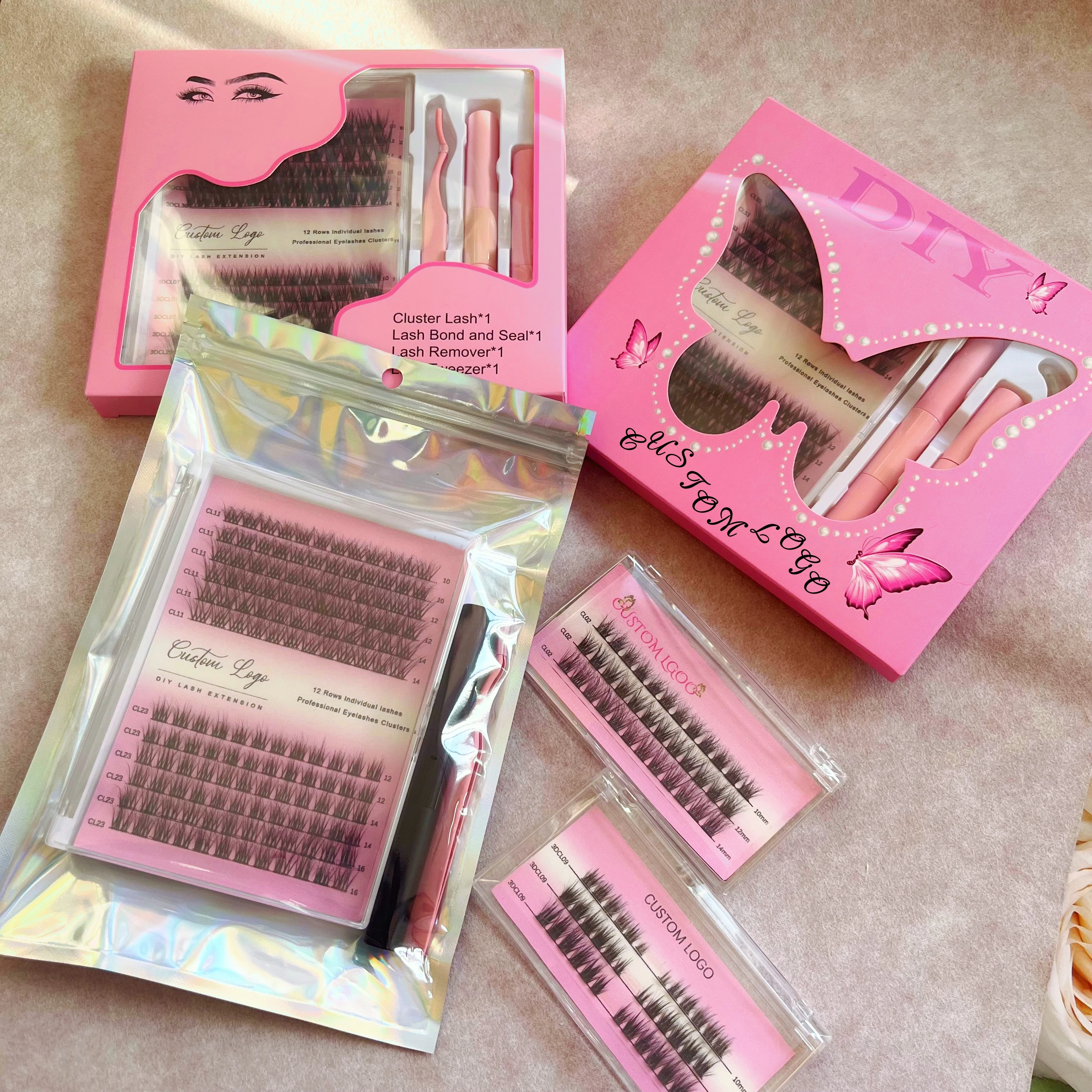 Lash clusters diy segment lashes Natural look eyelash extension Easy fan eyelash D curl 3d cluster DIY cluster lashes