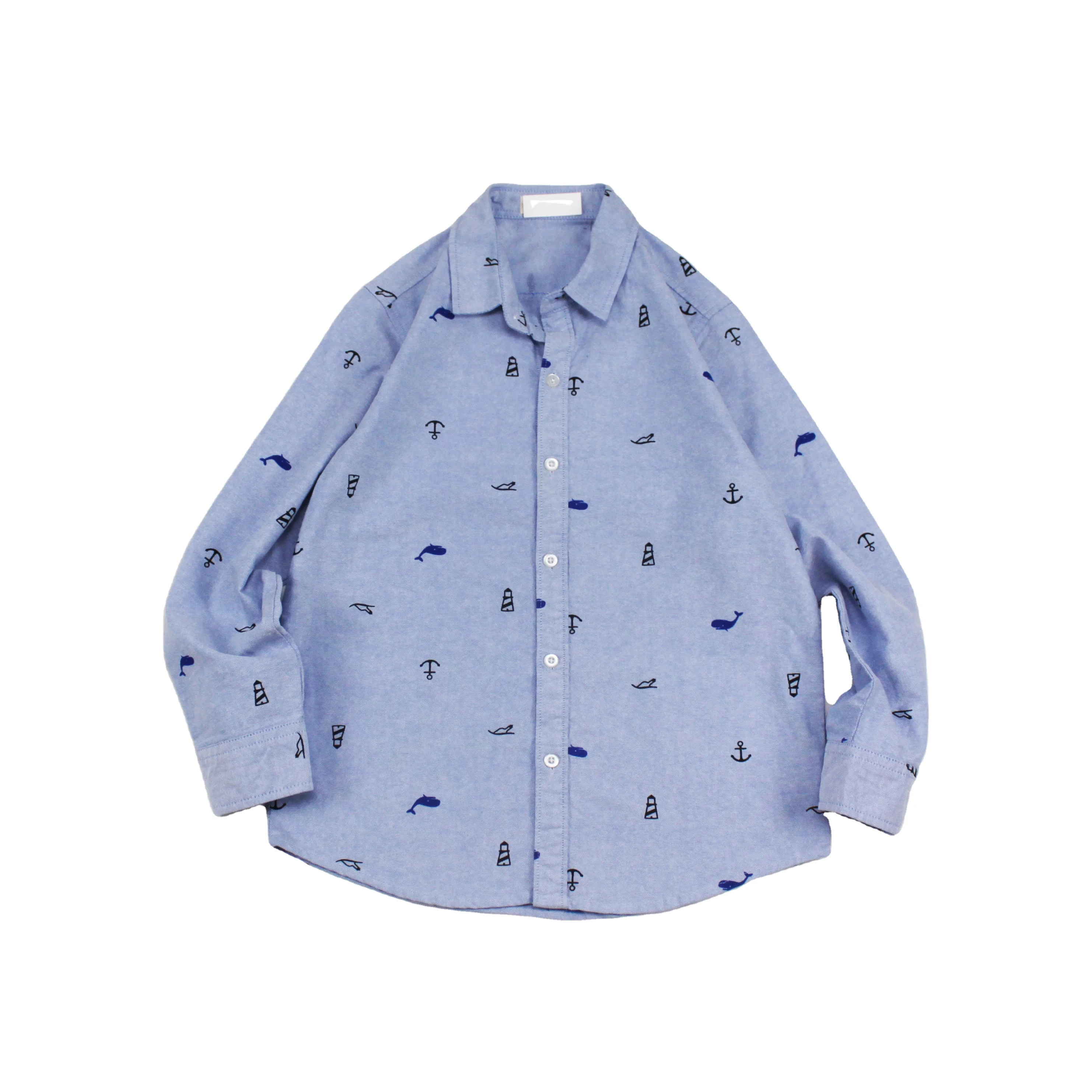 
long sleeve 100% cotton boy print shirts Spring and Summer boy shirt 