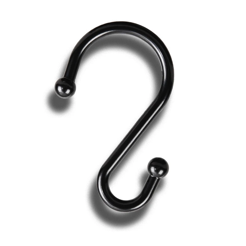 Perforation-Free S-Type Metal Hook Size Double-Headed Curtain Shower Curtain Hook  Rust-Proof Multi-Functional Hook