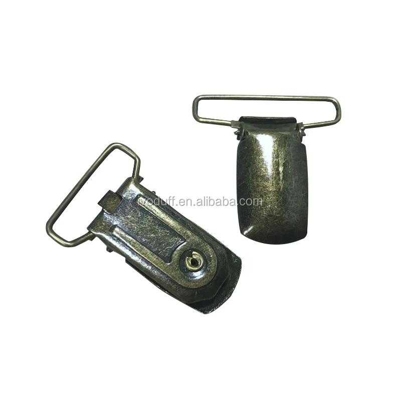 Античный латунный зажим для пустышки Ivoduff, Заводская поставка, OEM металлические зажимы для подтяжек, ленточные зажимы