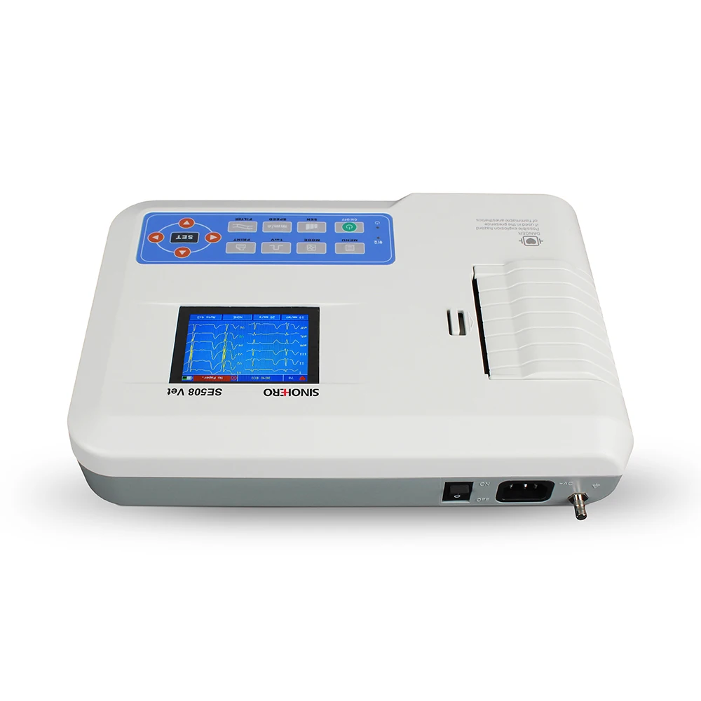 Hot Sale Medical Electrocardiogram 12 Leads 3 Channel Veterinary Digital Portable Ecg Ekg Cardiograph Machine