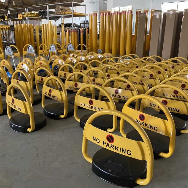 Waterproof Intelegent Yellow Electric Personal lockable Automatic Car Solar Powered Parking lot Barrier  Lock with Solar Pannel