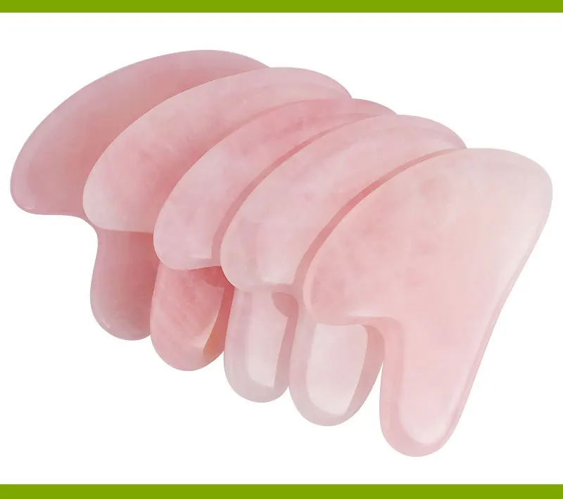 2019 hot selling new gua sha board, pink body massager stone rose jade guasha