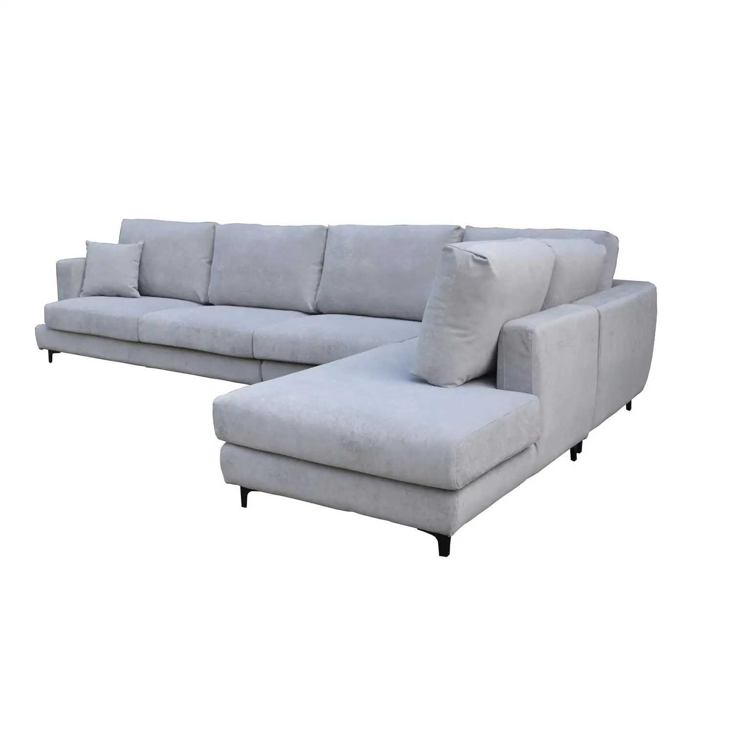 Waterproof fabric living room sofas?old?  grey fabric furniture L sofa set for home use