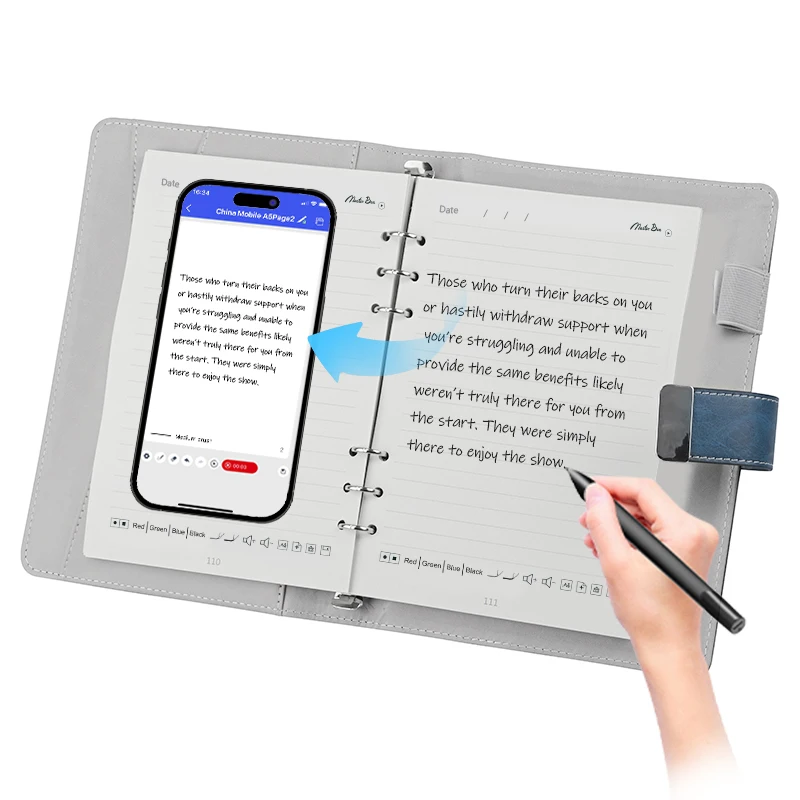 High Quality Fingerprint Lock Notepad  Smart Writing Book Voice to Document Synchronised Shared Mobile Charging  USB Memory Card