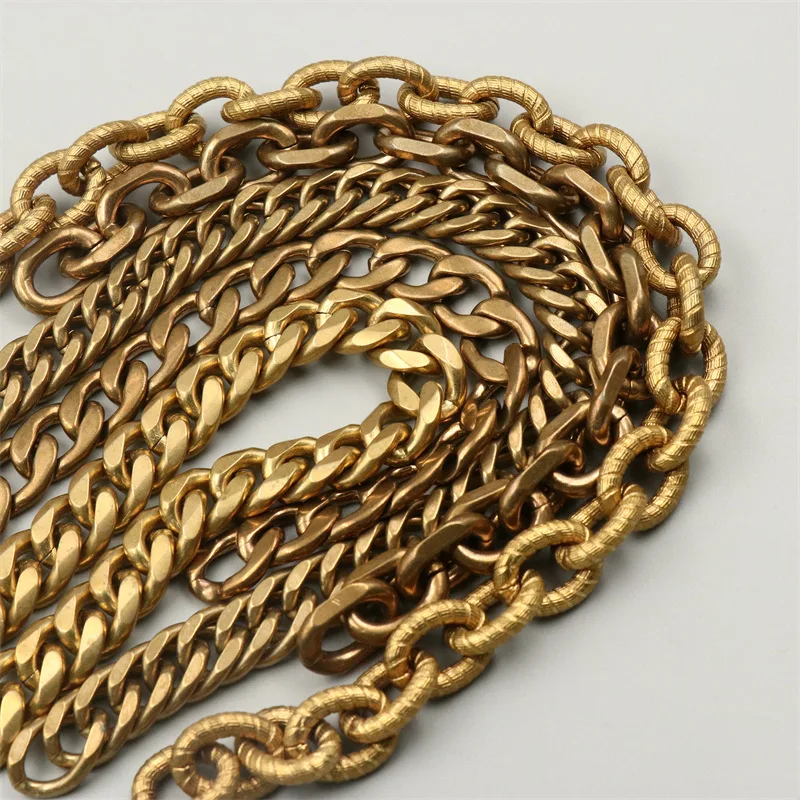 DWDP-Chain12B Flat Cable Link Chain Brass Cable Chain Oval Shape Chain