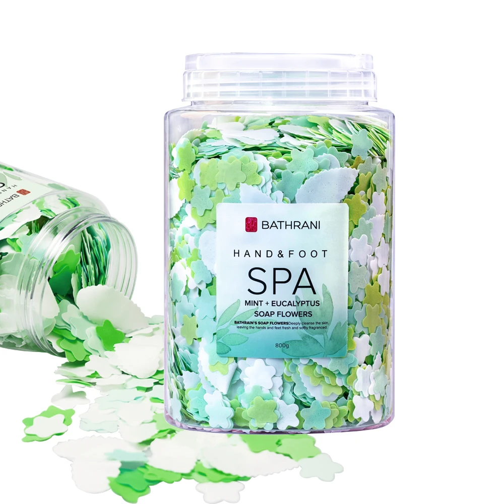 Eucalyptus Leaves Colorful Flowers Hand Washing Paper Soap Moisturizing Bath Flower Soap