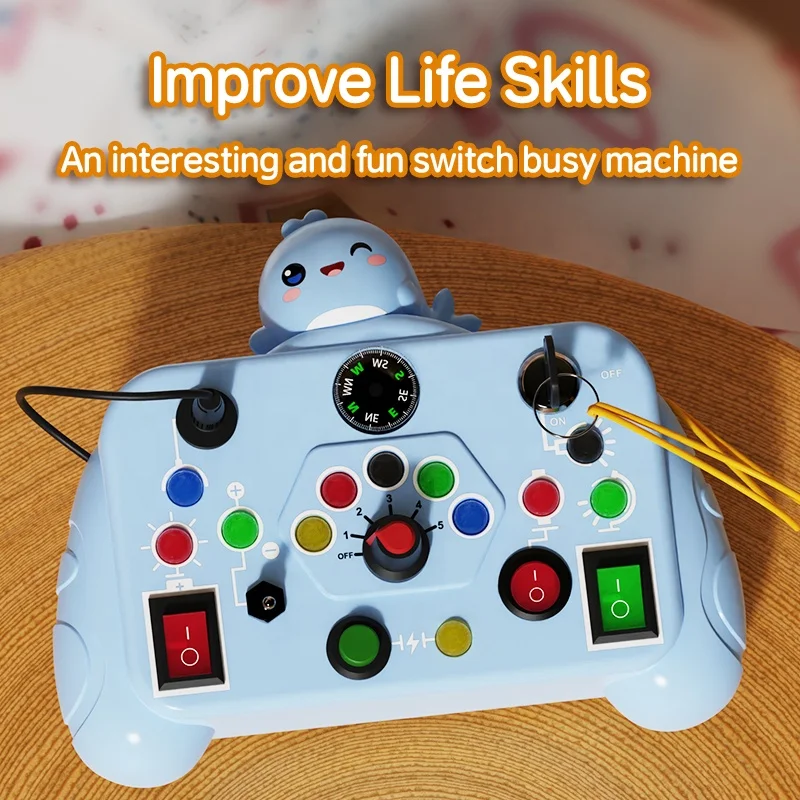 Baby Toy Handheld Quick Push Button Machine Electronic Pop Light Up Busy Machine Early Educational Simulated Machine For Kids