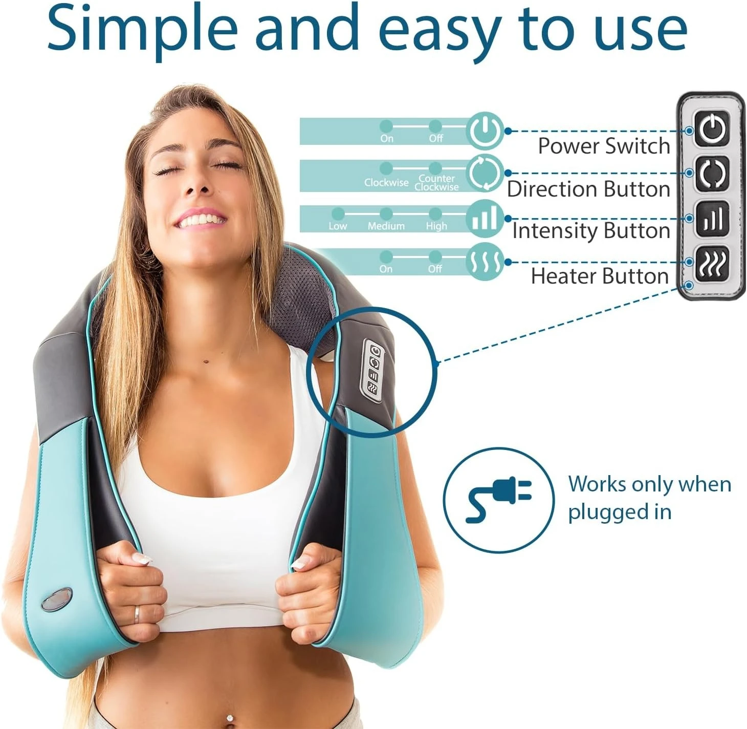 New Arrivals Smart Neck Massager for Shoulder,Leg,Body Muscle Pain Relief Neck Massage Pillow for Home,Office,Car