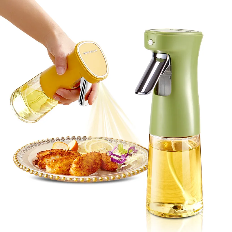 2 in 1 oil dispenser bottle 240ml Daily use Multifunctional Kitchen liquid dispenser oil cruet sprayer for cooking