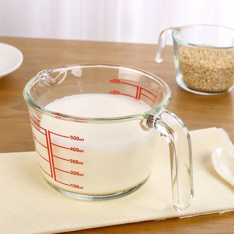 Reihey Nesting and Tall Metric Jug Wet Ingredient Measuring Cup 3 Piece Dry Measuring Cup Set Heat Resistant Glass Measuring Cup