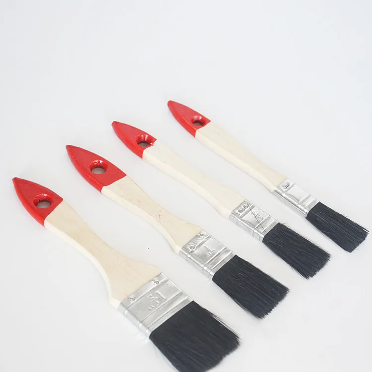 Flat Paint Brushes Wooden Handle Painting Brush Flat Bristle Paint Brush