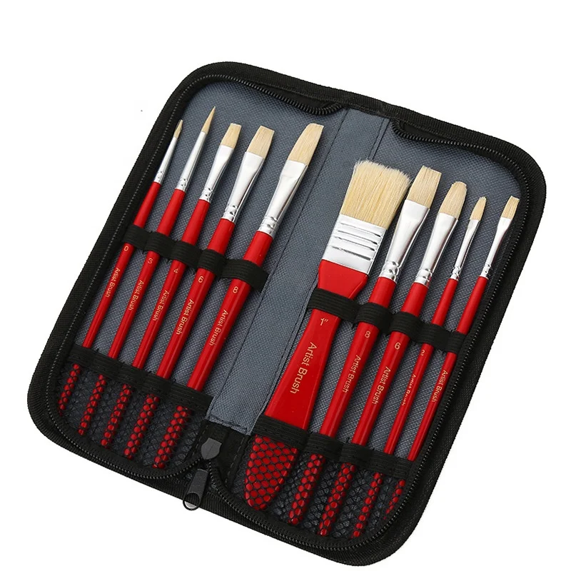 Portable Paint Brush Set Acrylic Artist Brush Watercolor Paint Artist Brush With Canvas Bag