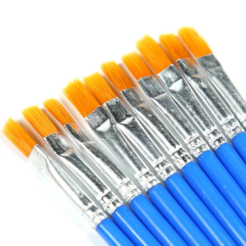 12pcs Keep Smiling Wooden Detail Professional Paint Brush Bulk for Oil Painting