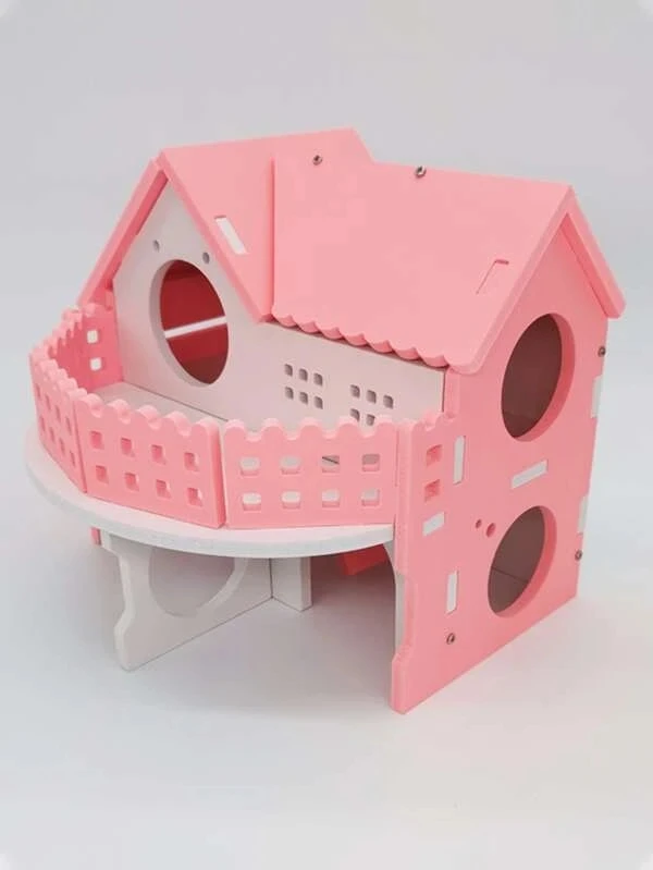 Hamster luxury two-storey villa Golden silk bear pet house Hamster bedroom large ecological board wooden hamster nest