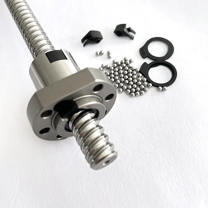 China wholesale stainless steel CNC lead screw rotating nut 20mm ball screw cnc linear guide Ground Ballscrew 1605 ball screw