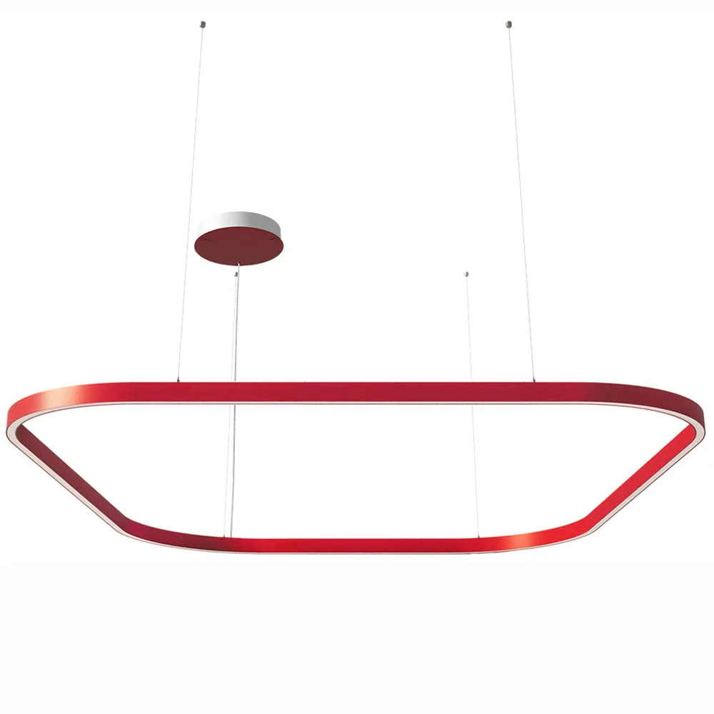 OEM customized sizes curved corner square design pendant led lamp