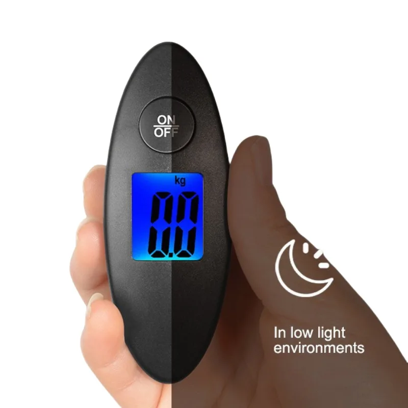 50kg LCD Digital Luggage Scale Portable Electronic Suitcase Scale Handled Travel Bag Weighting Fish Hook Hanging Scale