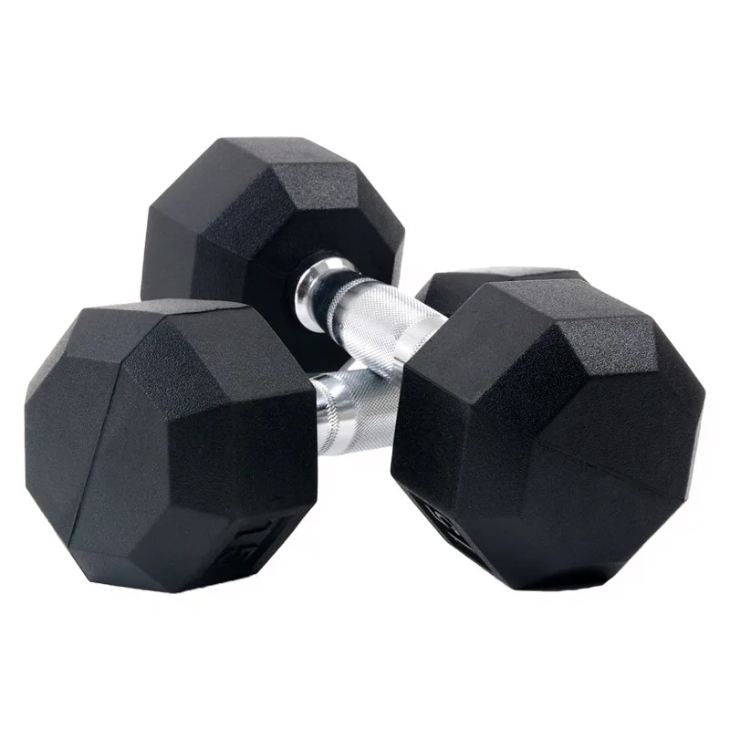 Factories sell high quality cheap black painted rubber coated hex boxed set ofdumbbells pounds 10kg dumbbell set