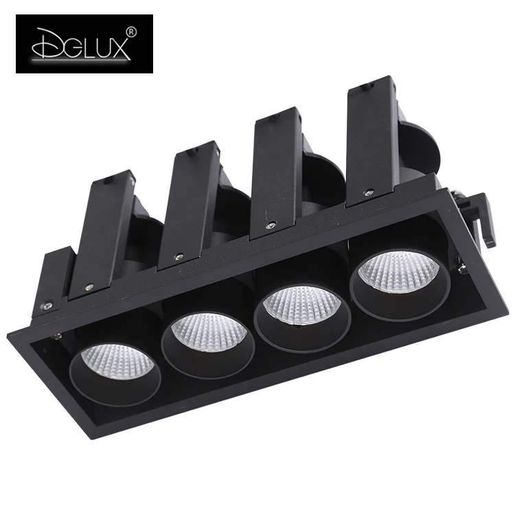 DGLUX Easy For Installation Led DownLight Adjustable Black Aluminum COB 10W 20W LED Grille Lamp