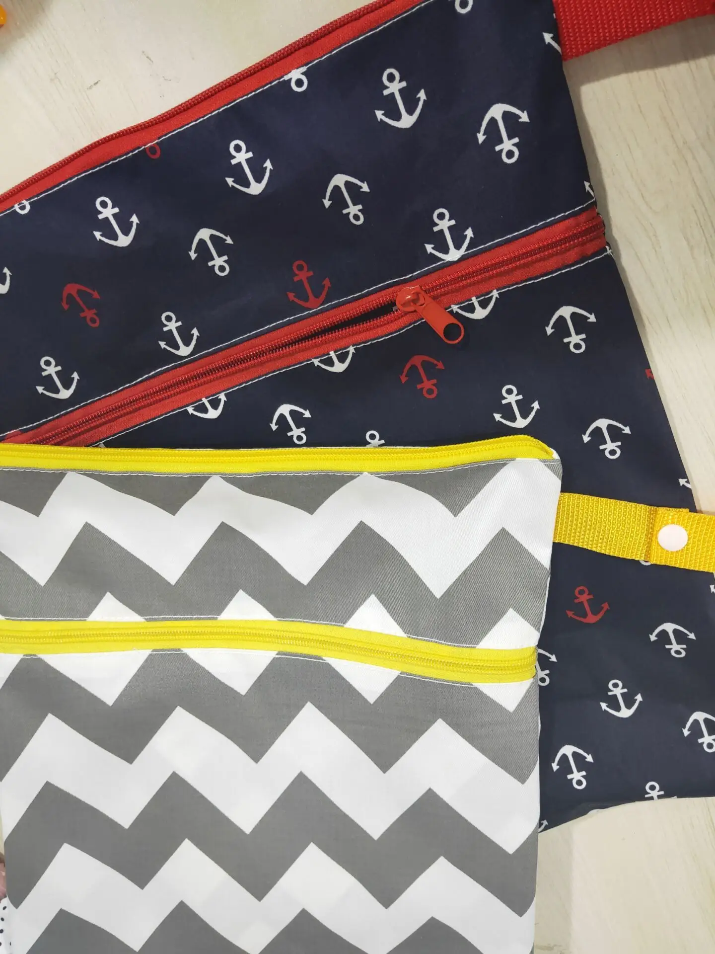 30*40 Cm New Waterproof Fashion Printing Wet And Dry Diaper Bag Double Pocket Cloth Wet Bag