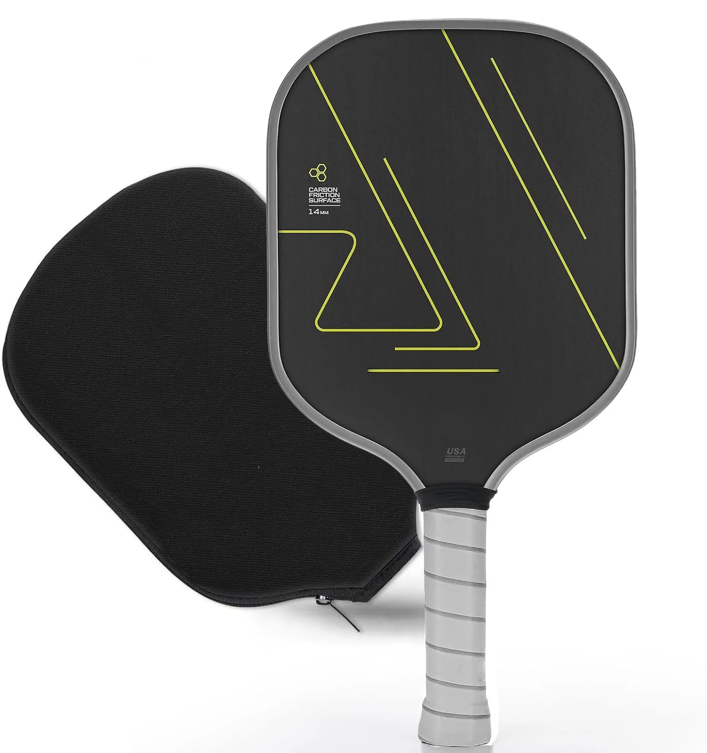 USAPA Approved T700 Carbon Fiber Pickle Paddle (CFS) High Grit Spin,Anti Slip Sweat Absorbing Grip with Cover Case