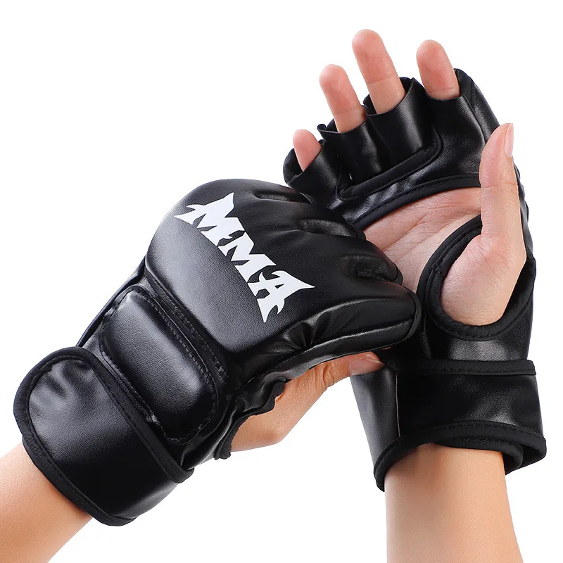 Custom Sports Thai Boxing Stronger Shockproof Punching Leather Training Gloves Winning PU Boxing Gloves