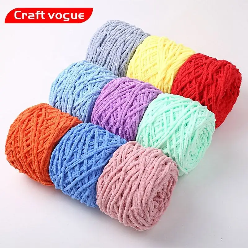 Chinese manufacturer Novelty fancy super soft Crochet Knitting chunky chenille yarn handmade blankets crafts