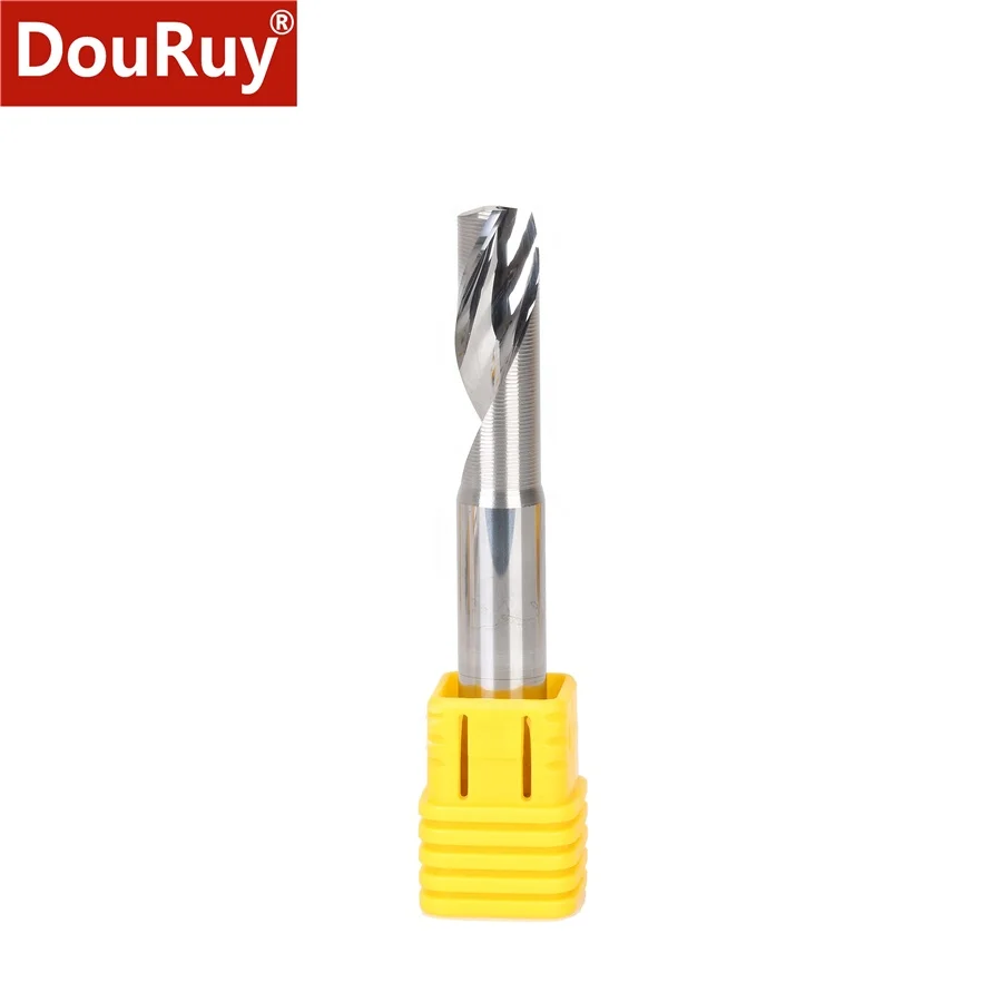DouRuy 3.175/4/5/6mm  Factory supplier 1 Flute Tungsten carbide end mill for aluminum metal milling cutter bits