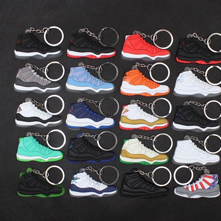 Wholesale cheap AJ basketball sports shoes pendant 2D mini sneaker soft pvc rubber keychain