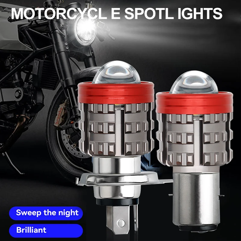 Wholesale Super Bright Motorcycle Headlight H4 BA20D led low/high beam angel eye devil eye light for atv motorcycle