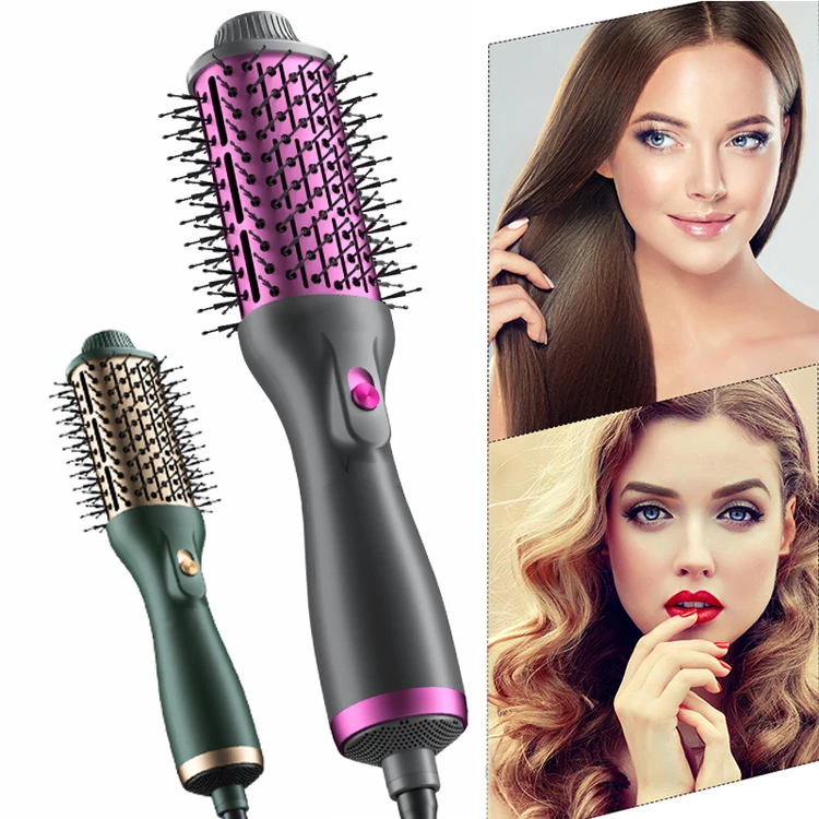 Lange Hot-Air Blowdry Out Straightening Curling Volumizer Hair Blow Dryer Brush With Comb