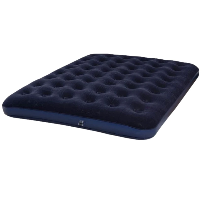 2024 Hot Sale Single Inflatable Bed Waterproof Flocked Fabric Inflatable Bed Indoor Comfort Mattress With Built-In Pump