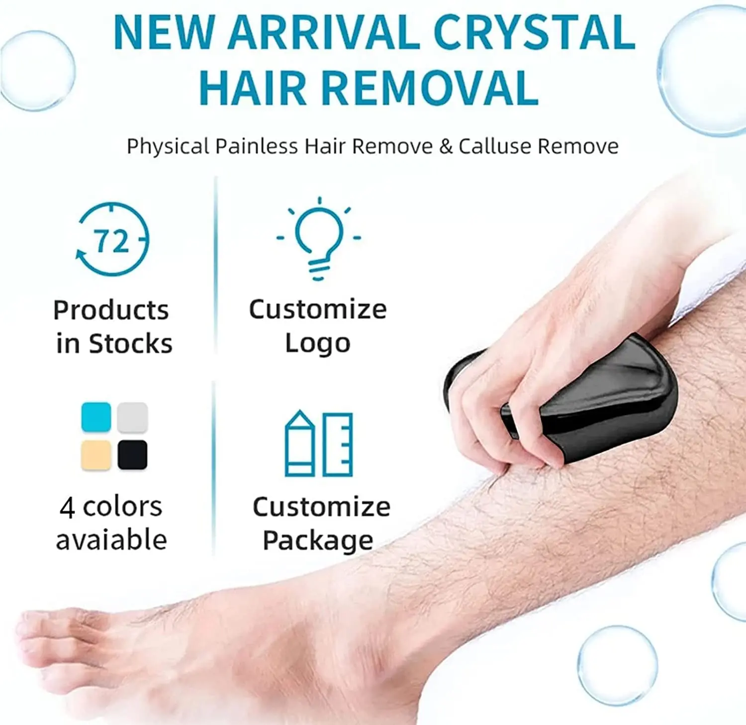 New Crystal Physical Hair Remover Hair Eraser Body Epilator Leg Depilation Device Gentle Hair Removal Tool