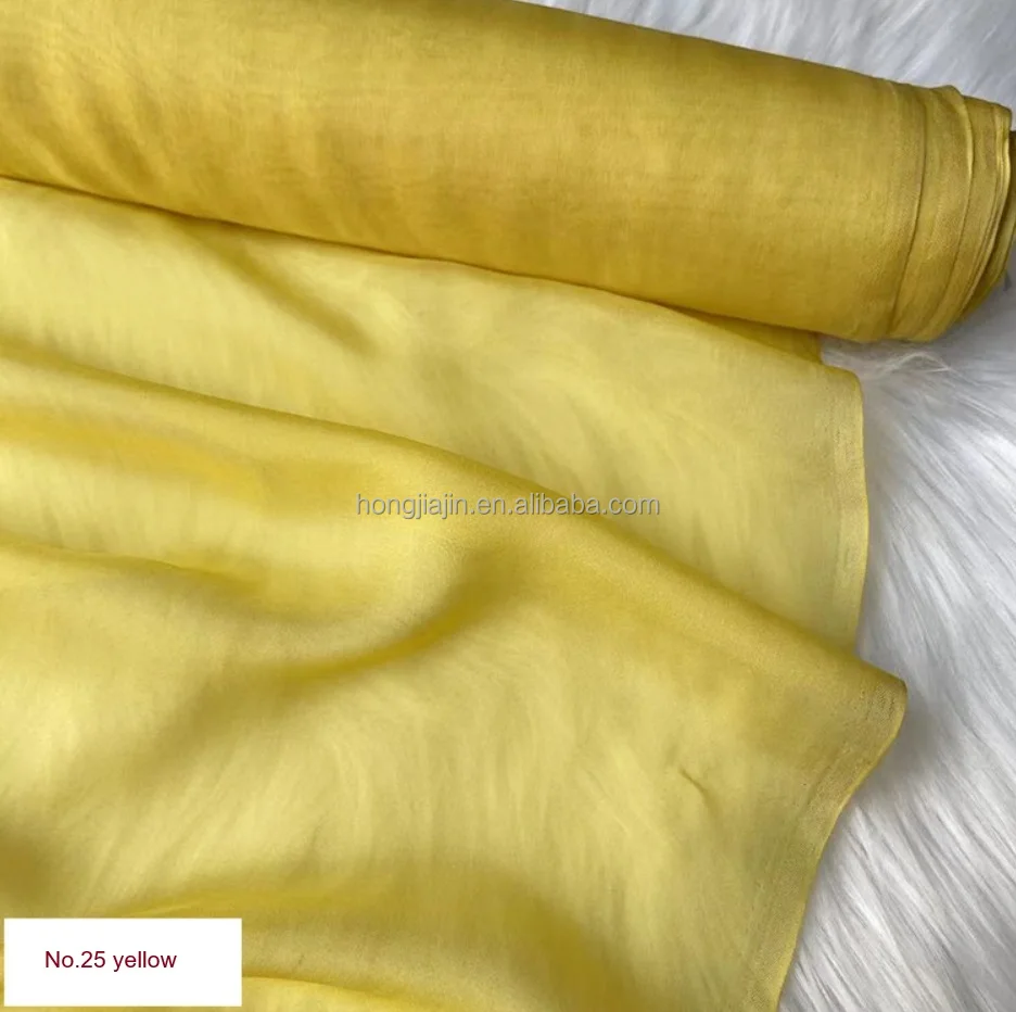 Mustard yellow color Real mulberry Silk Chiffon 8mm 138cm width Plain dyed colors Stock