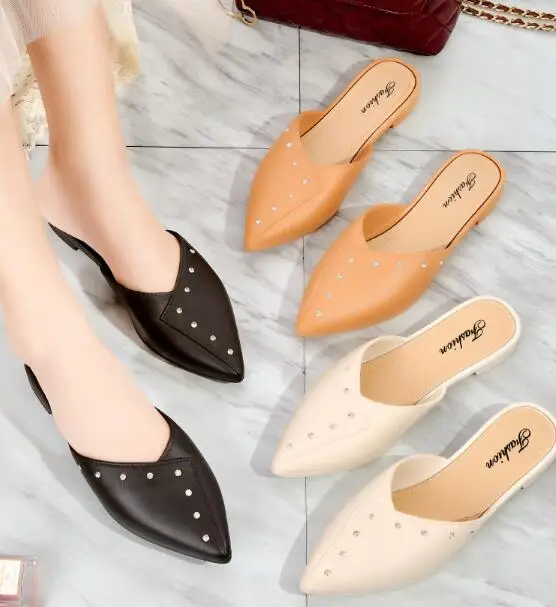 Factory Price Sandals For Women New Release Fashion Casual half shoes  Women Ladies Shoes Slides