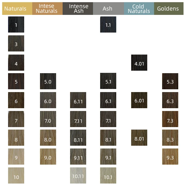 Enchanter Hair Dye 87 Shades Color Pallet Ash Blonde Hair Color Chart Book For Salon