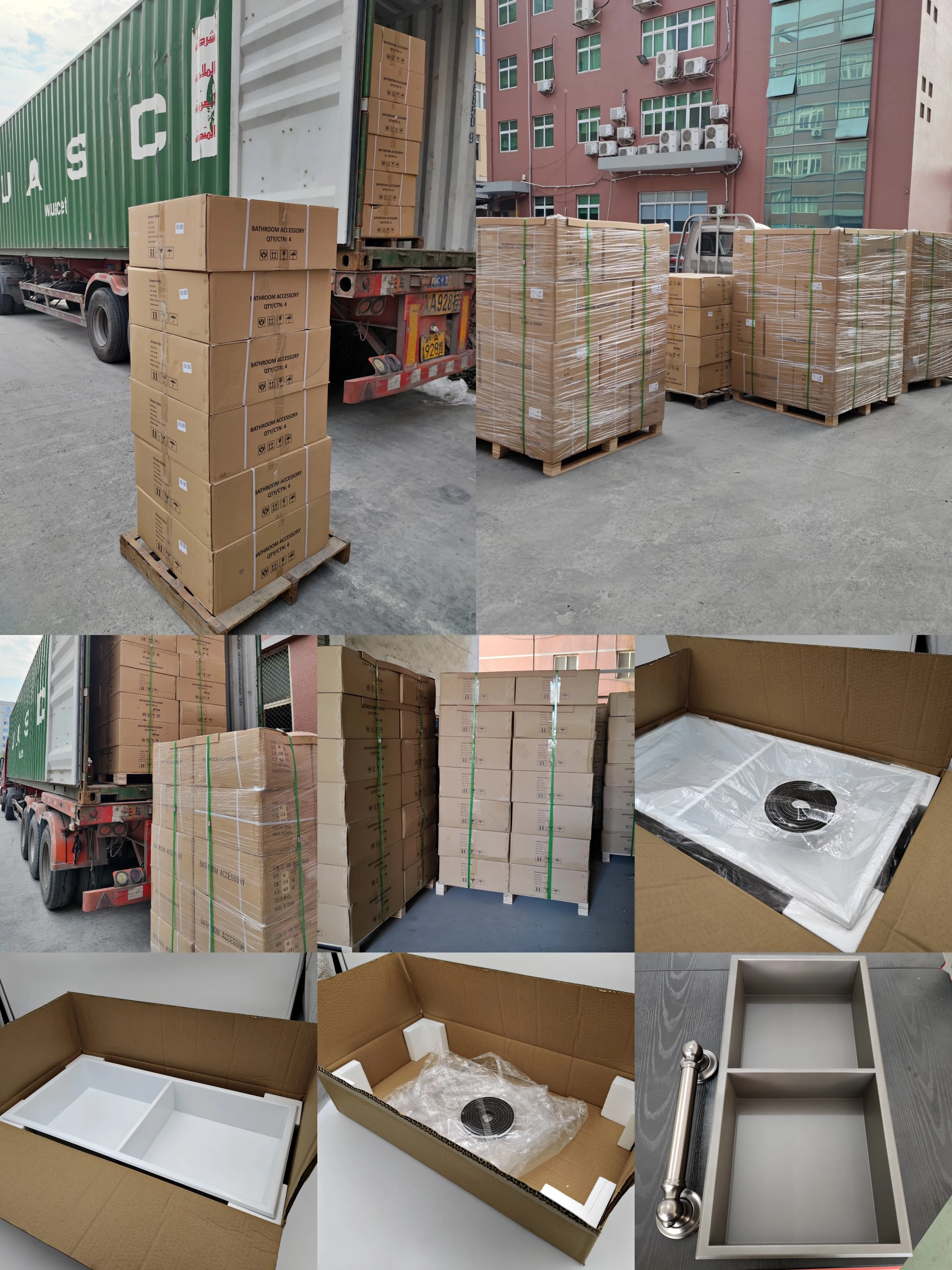 Customized 304 Stainless Steel Single and Double Gold White Chromed Bathroom Black Niche Shower niche de douche