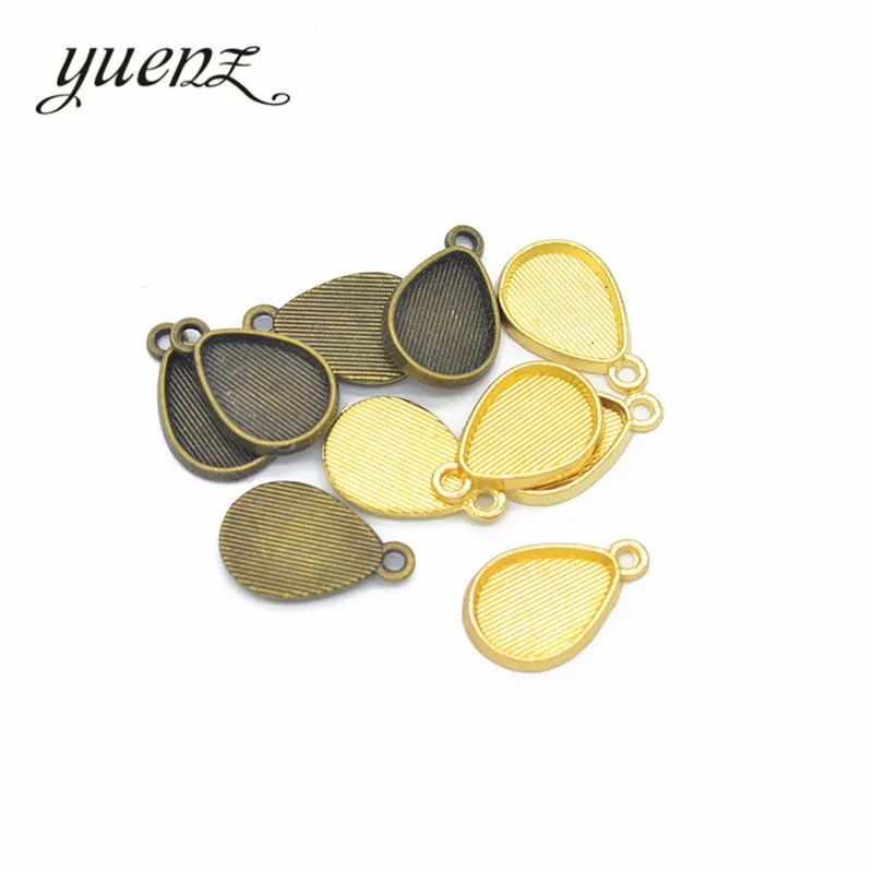 YuenZ 2 Colors Necklace Pendant Setting Cabochon Base Tray Bezel Blank Fit 14*10mm oval Cabochon Jewelry Making C19