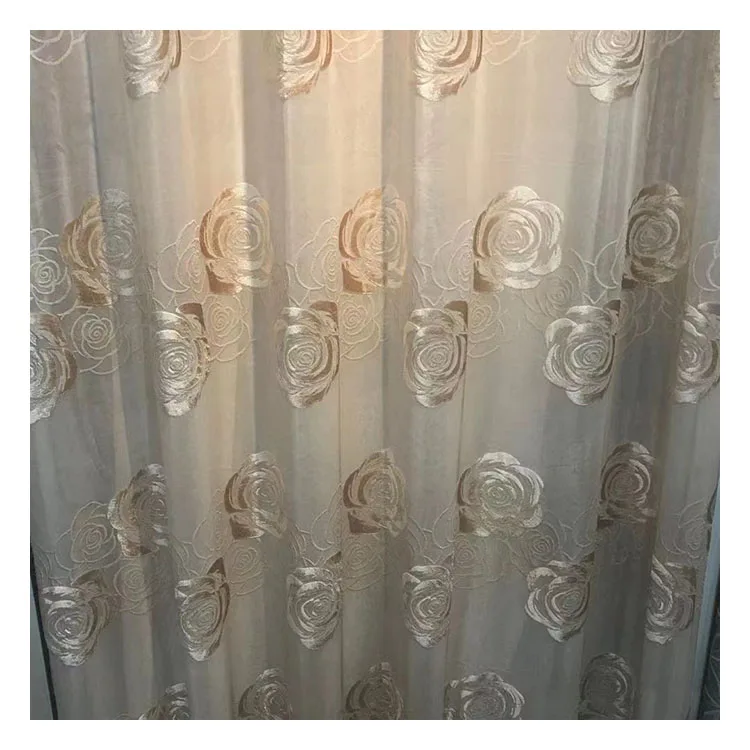 floral jacquard warp knit fabric curtains sheer for the living room home fabric