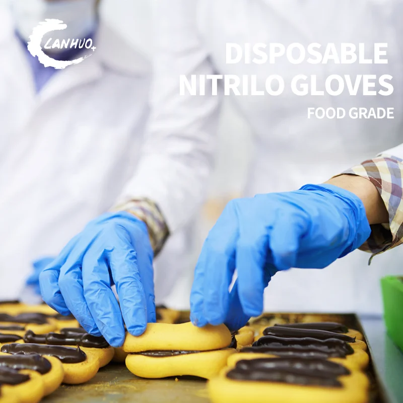 Food & beverage nitrile glove food grade oil resistant gloves nitrile for halal food canned processing