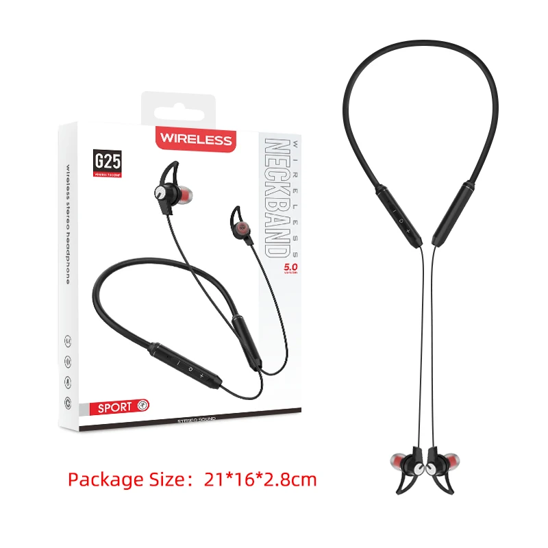 Neckband wireless 5.0 sport Earphone metal magnetic waterproof tws stereo handfree headset