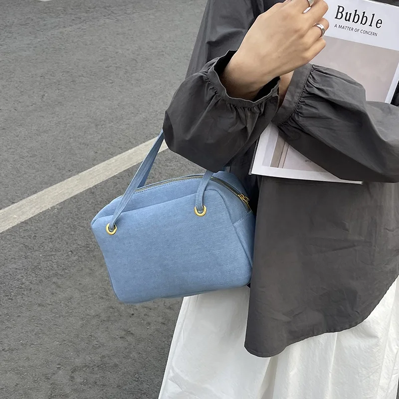 Wholesale Women Denim Purse Vintage Jean Purse Double Top Handle Handbags Ladies Lightweight Designer Crossbody Bags