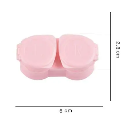 Macaroon Color Press Open Left/Right Leak Proof Travel Eyes Contact Lens Case With Tweezers Sucker